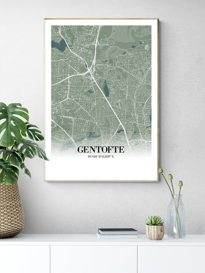 Gentofte byplakat 30x40 / Grøn Byplakat Plakata