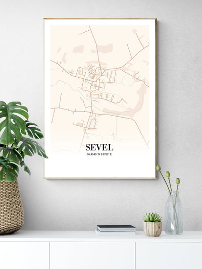 Sevel byplakat 30x40 / Beige Byplakat Plakata