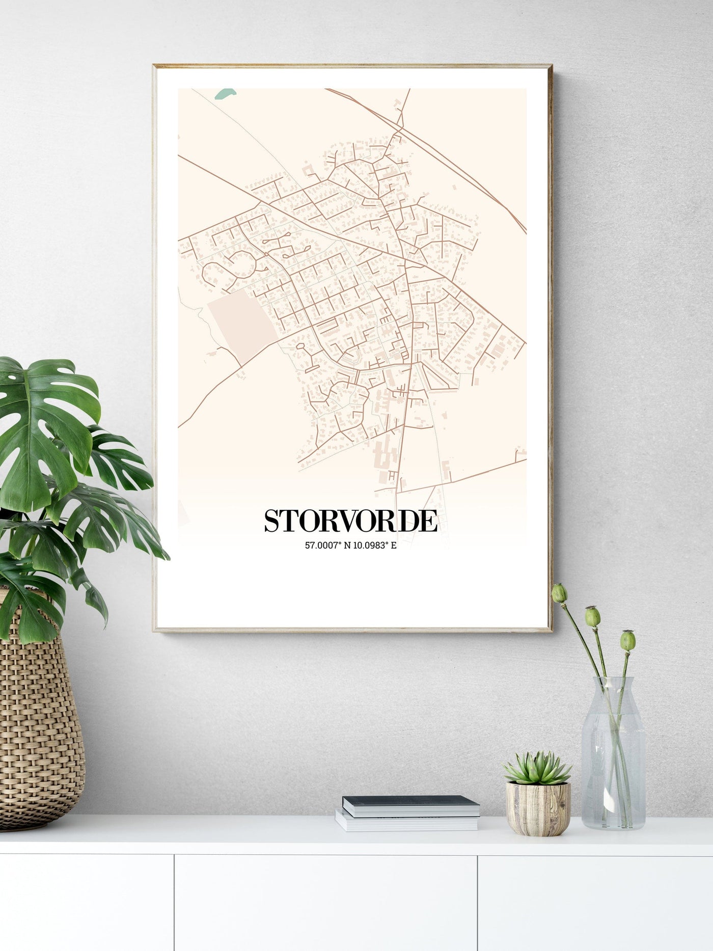 Storvorde byplakat 30x40 / Beige Byplakat Plakata