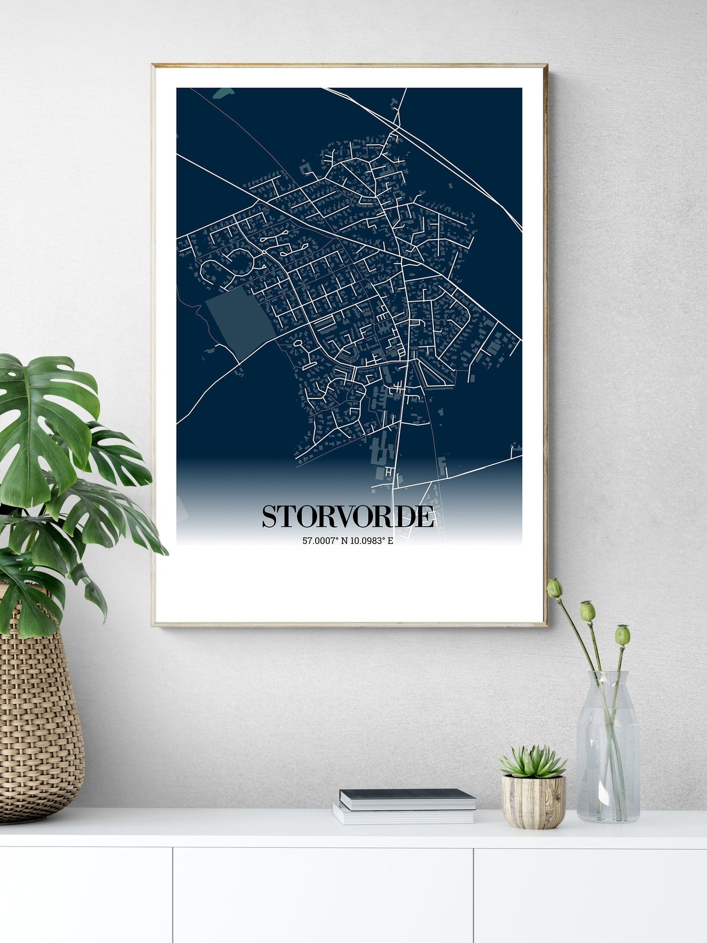 Storvorde byplakat 30x40 / Mørkeblå Byplakat Plakata